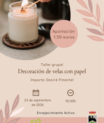 🕯️ Taller grupal: Decoración de velas con papel 🕯️