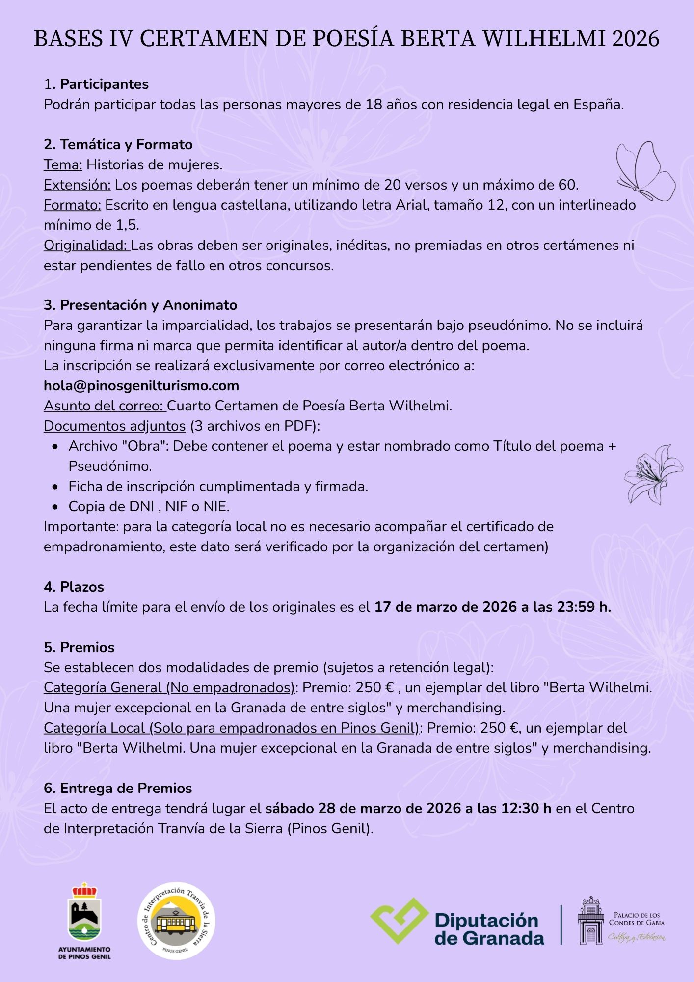 CARTEL BASES IV CERTAMEN POESIA 2026 CARTEL BASES IV CERTAMEN POESIA 2026