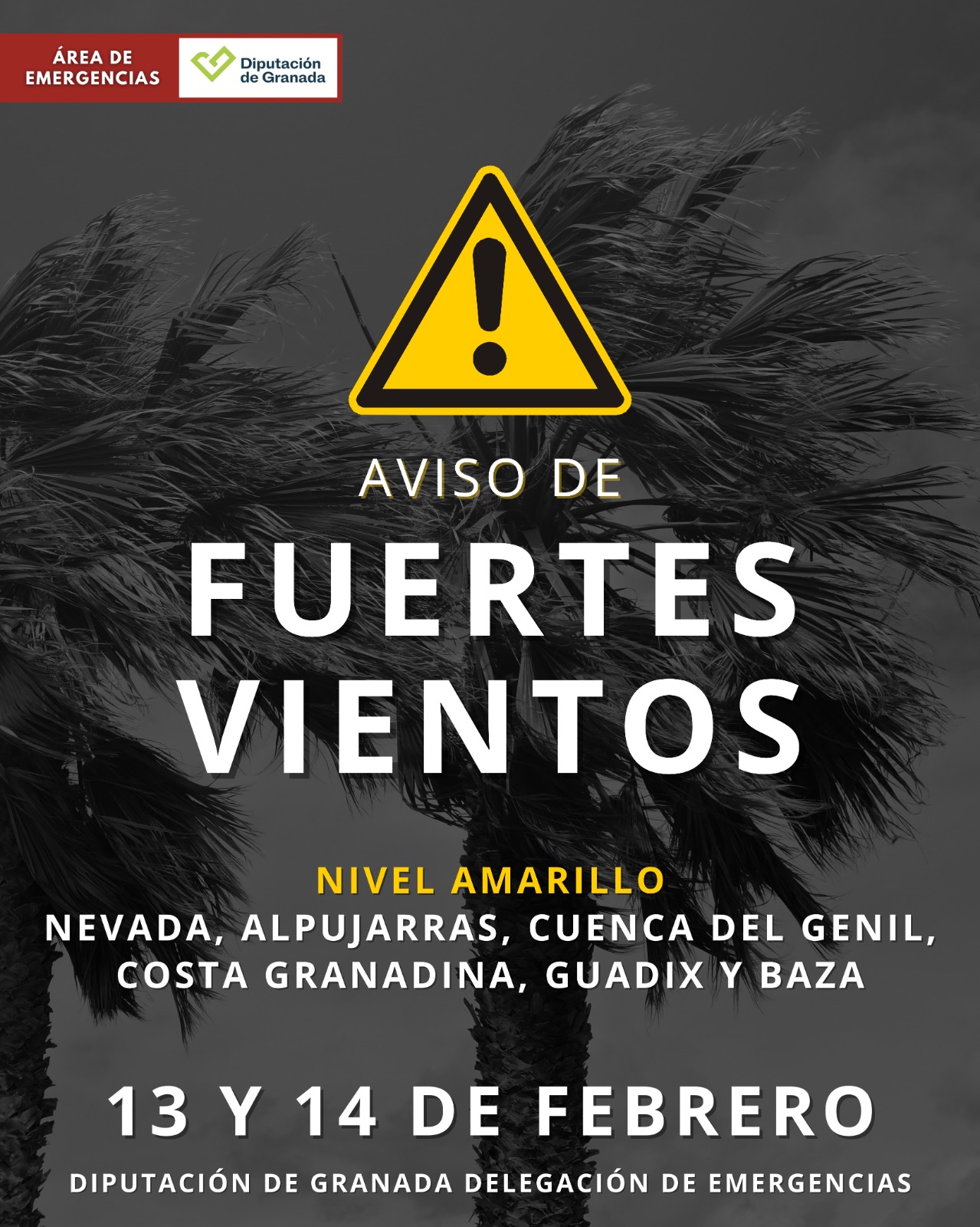 ‼️ACTUALIZACIÓN  ⚠️ AVISO AMARILLO POR VIENTO Y TEMPORAL COSTERO (GRANADA) 🌬️🌊
