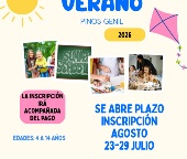 ☀️ ¡Abierto el plazo de inscripción para el mes de Agosto de la Escuela de Verano 2026 de Pinos Genil! 🎨⚽♟️